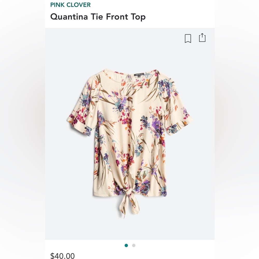 NWOT Pink Clover tie front top